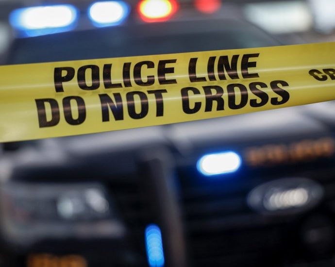 Calgary police shooting - Police tape marking off an investigation scene in Calgary