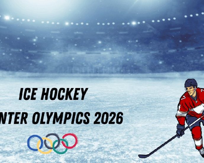 Canada Olympic hockey 2026 - Canadian Olympic hockey team players celebrating with maple leaf flag