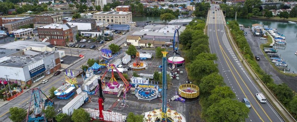 Canal Fest North Tonawanda - Waterfront park with green space and trees, suitable for outdoor festivals and community events