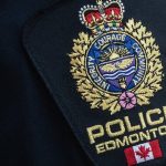 Edmonton police shooting - Police officers conducting an investigation at a crime scene