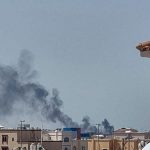 Iran strikes US bases - Military base under attack with smoke and explosions