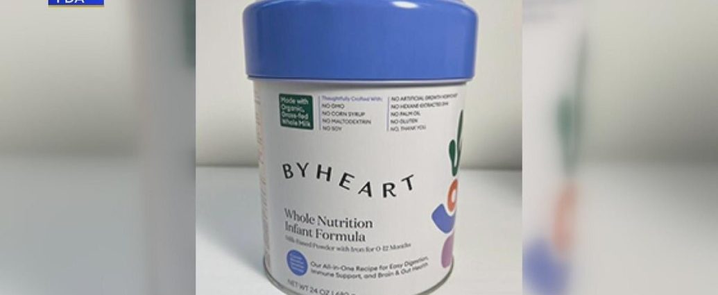 Kendamil formula recall - Baby formula containers on store shelf with recall notice