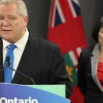 Olivia Chow re-election - Ontario Premier Doug Ford speaking to reporters at a press conference