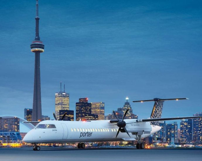 Porter Airlines new routes - Porter Airlines Embraer E195-E2 aircraft at airport gate