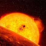red giant stars - Artist's conception of a red giant star expanding and glowing in space