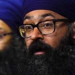 Sikh activist threat Canada - Members of Canada's Sikh community at a public gathering, representing the activists receiving police threat warnings