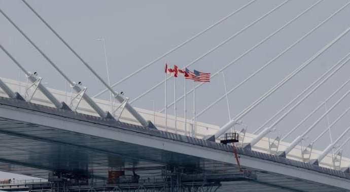 Trump donor bridge meeting - The Gordie Howe International Bridge connecting Windsor, Ontario and Detroit, Michigan