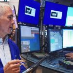 U.S. stocks crash - Stock market charts showing declining prices on trading screens