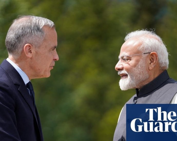 Carney India trade - Prime Minister Mark Carney shaking hands with Indian Prime Minister Narendra Modi during diplomatic meeting