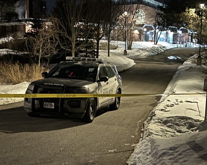 North York synagogue shooting - Exterior view of a synagogue building showing architectural details