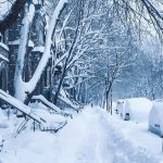 Barrie Collingwood snow warning - Snowy highway conditions during winter storm in Ontario