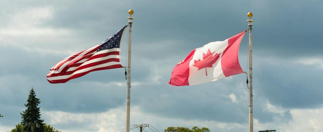 51st state - Canadian and American flags flying side by side